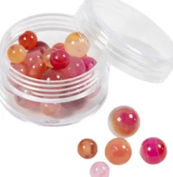 Agat Perler - Beige Og Rosa - Hulstr. 0,6 MM - 28 Stk