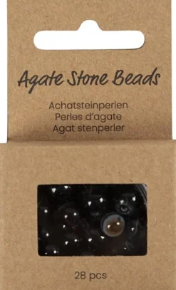 Agat Perler - Sort - Hulstr. 0,9-1 MM - 28 Stk