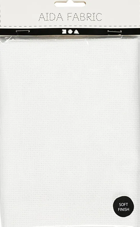 Aidastof - Str. 50X50 CM - 70 Tern Pr. 10 CM - Hvid - 1 Stk