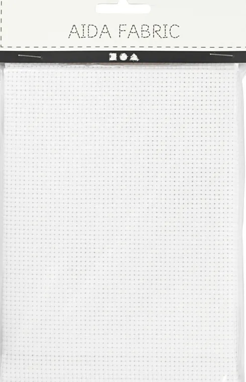 Aidastof - Str. 50X50 CM - 43 Tern Pr. 10 CM - Hvid - 1 Stk