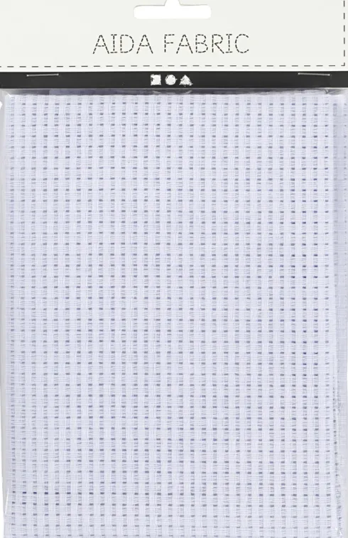 Aidastof - Str. 50X50 CM - 24 Tern Pr. 10 CM - Hvid - 1 Stk
