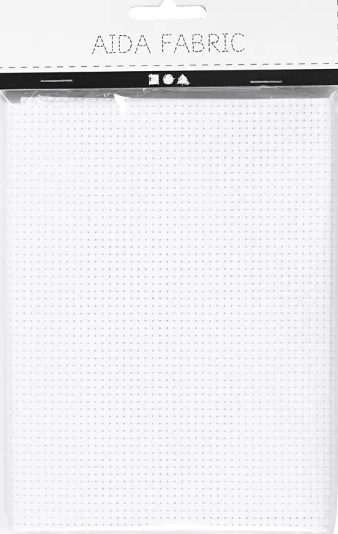 Aidastof - Str. 50X50 CM - 35 Tern Pr. 10 CM - Hvid - 1 Stk