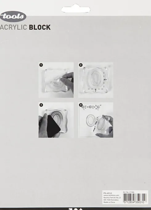 Akrylblok - Str. 2,5X2,5+5X5+7,6X7,6+5X16,5 CM - Tykkelse 1 CM - 4 Stk