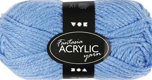 Akrylgarn - L 80 M - Blå - 50 G