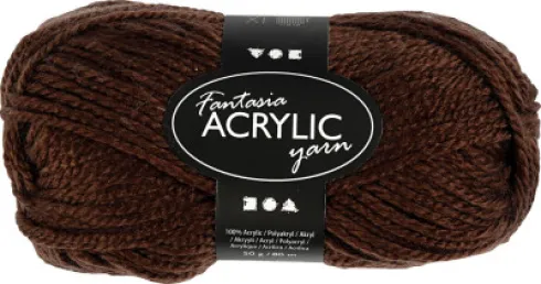 Akrylgarn - L 80 M - Brun - 50 G