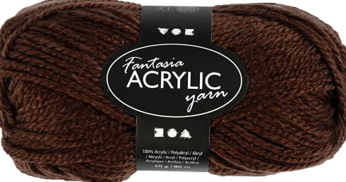 Akrylgarn - L 80 M - Brun - 50 G