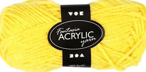 Akrylgarn - L 80 M - Gul - 50 G