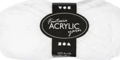 Akrylgarn - L 80 M - Hvid - 50 G
