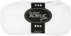 Akrylgarn - L 80 M - Hvid - 50 G