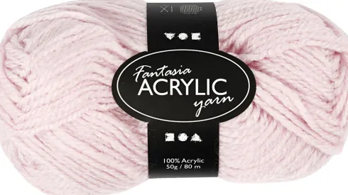 Akrylgarn - L 80 M - Lyserød - 50 G