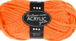 Akrylgarn - L 35 M - Maxi - Neon Orange - 50 G