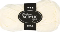 Akrylgarn - L 80 M - Råhvid - 50 G