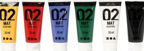 Akrylmaling - Mat - Assorterede Farver - 02 - 6X20Ml - A-Color