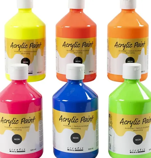 Akrylmaling - Neon Farver - A-Color 05 - 6X500Ml