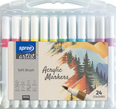 Akryl Tusser - Penseltusser - 24 Farver