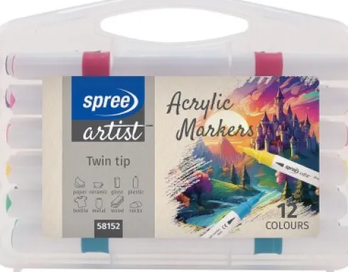 Akryl Twin Marker Tusser - 12 Stk. - Spree