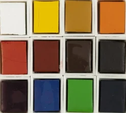 Art Aqua Akvarelfarver - ½-Pan - Str. 10X15X20 MM - Standardfarver - 12 Frv