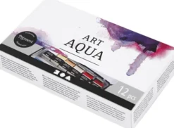 Art Aqua Akvarelfarver - ½-Pan - Str. 10X15X20 MM - Standardfarver - 12 Frv