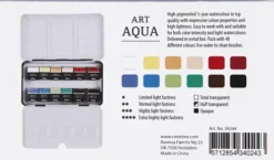 Art Aqua Akvarelfarver - ½-Pan - Str. 10X15X20 MM - Standardfarver - 12 Frv