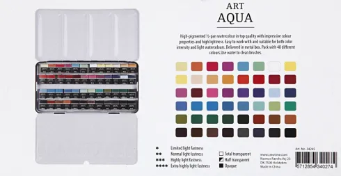 Art Aqua - Akvarelfarve Sæt - 48 Farver