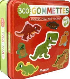 Auzou - Klistermærker I Metalæske - Dinosaurer