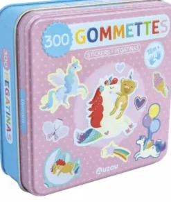 Auzou - Klistermærker I Metalæske - Enhjørninger