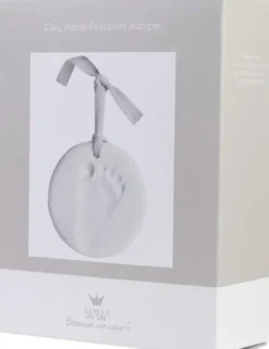 Bambam - Ler Fod/Håndaftrykshænger - White