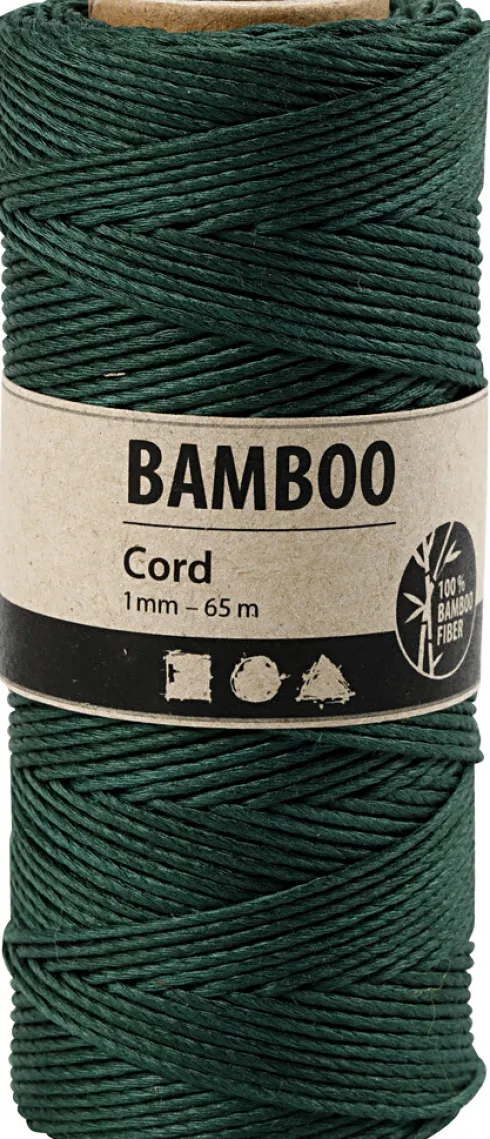 Bambus Snor - Tykkelse 1 MM - Grøn - 65 M