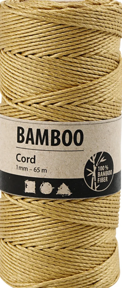Bambus Snor - Tykkelse 1 MM - Guld - 65 M