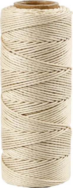 Bambus Snor - Tykkelse 1 MM - Råhvid - 65 M