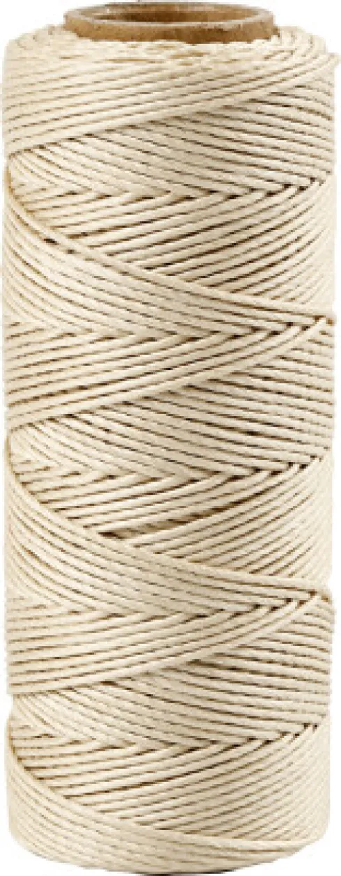 Bambus Snor - Tykkelse 1 MM - Råhvid - 65 M