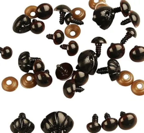 Bamseøjne Og -Snuder - Ø 10-15 MM - Str. 15-25 MM - 130 Assorterede
