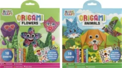 Basic Craft - Origami Flowers - Origami Papir - Assorteret - 18 Ark