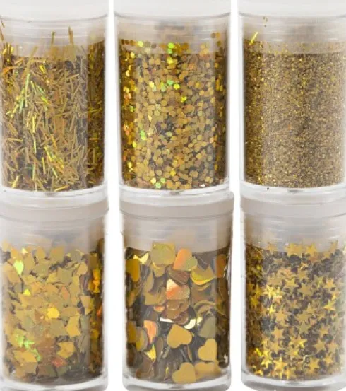 Bio-Glimmer & Pailletter - Guld - 6X7Ml