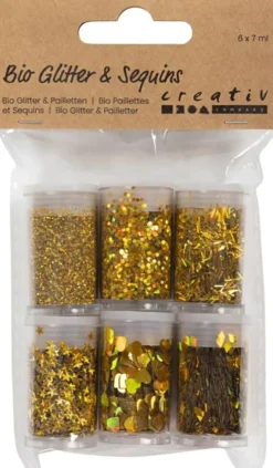 Bio-Glimmer & Pailletter - Guld - 6X7Ml