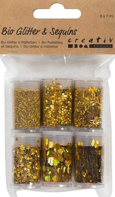 Bio-Glimmer & Pailletter - Guld - 6X7Ml