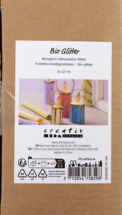 Bio-Glitter - Forskellige Farver - 8X27 ML