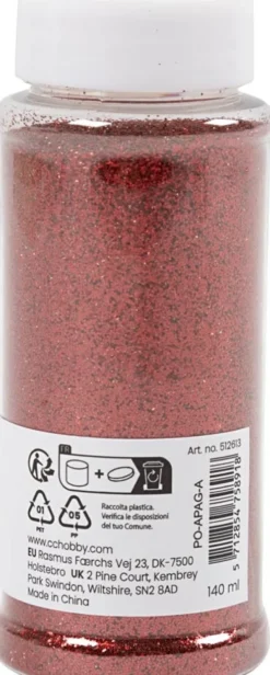 Bio-Glitter - Rød - 140 ML