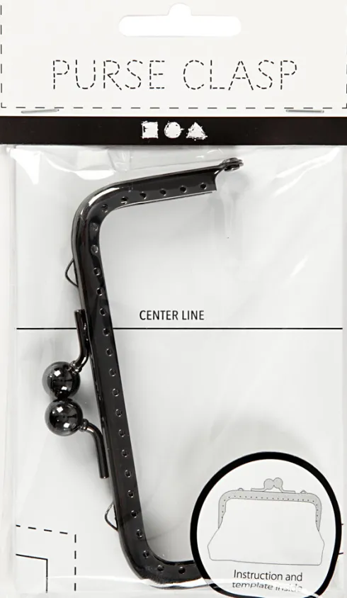 Bøjle Til Pung - Str. 10 CM - Mørk Grå Metallic - 1 Stk