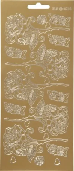 Blomster Klistermærker - Roser - Guld