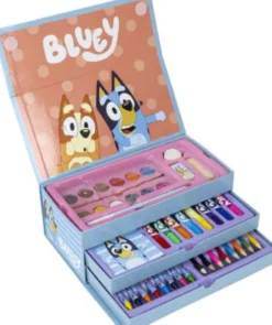 Bluey - Malekuffert Med Indhold Til Børn - Lyseblå - Cerda