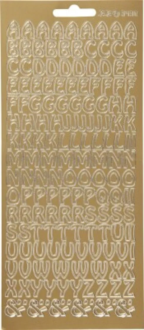Bogstav Klistermærker - Guld