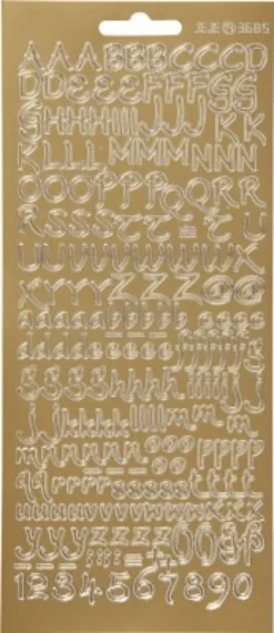 Bogstav Klistermærker - Guld