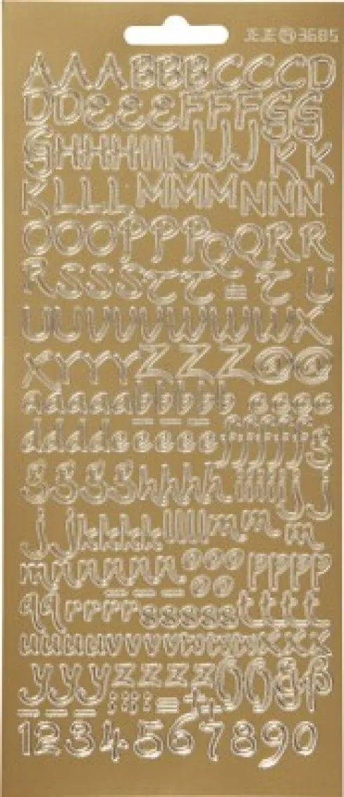 Bogstav Klistermærker - Guld