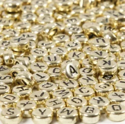 Bogstav Perler - Ø 7 MM - Hulstr. 1,2 MM - Guld - 21 G