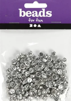 Bogstav Perler - Ø 7 MM - Hulstr. 1,2 MM - Sølv - 21 G