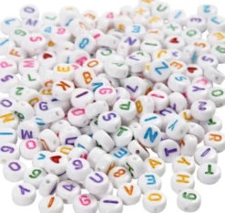 Bogstav Perler - Str. 7 MM - Hulstr. 1,2 MM - Hvid - 200 G
