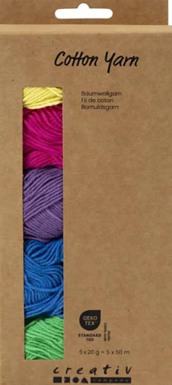 Bomuldsgarn - Nr. 8/4 - L 5X50 M - Colorful - 5X20 G