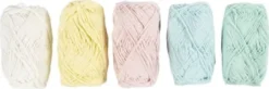 Bomuldsgarn - Nr. 8/4 - L 5X50 M - Pastelfarver - 5X20 G