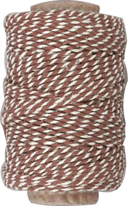 Bomuldssnor - Tykkelse 1,1 MM - Brun Hvid - 50 M